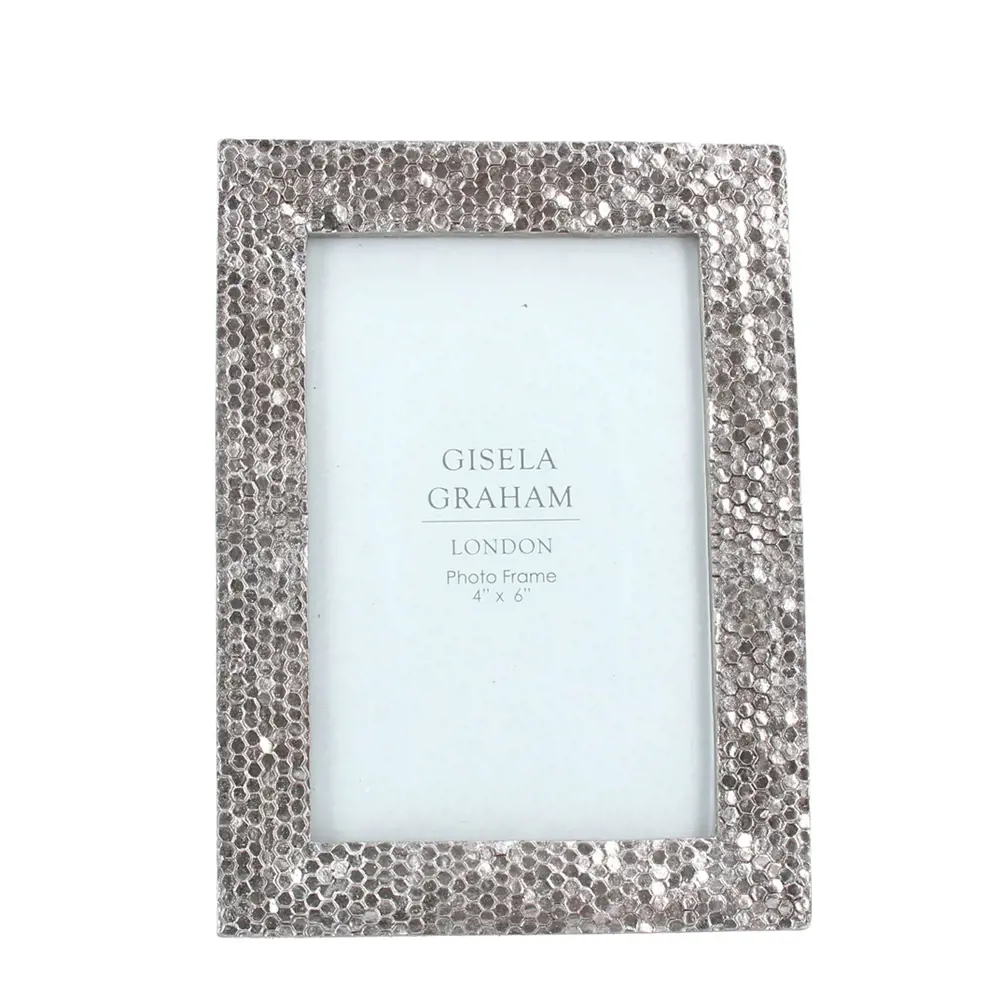 Gisela Graham Resin Photo Frame Silver Chainmail